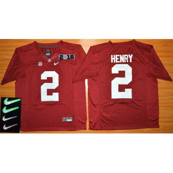 Men's Alabama Crimson Tide #2 Derrick Henry Red 2016 Playoff Diamond Quest College Football Nike Limited Jersey