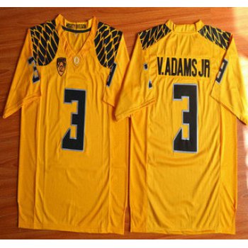 Oregon Duck #3 Vernon Adams Jr Yellow College Football Nike Limited Jersey