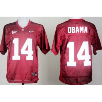 Alabama 14th Championship Anniversary President #14 Barack Obama Red Jersey
