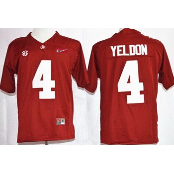 Alabama Crimson Tide #4 T.J Yeldon 2015 Playoff Rose Bowl Special Event Diamond Quest Red Jersey