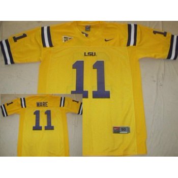 LSU Tigers #11 Spencer Ware Yellow Jersey