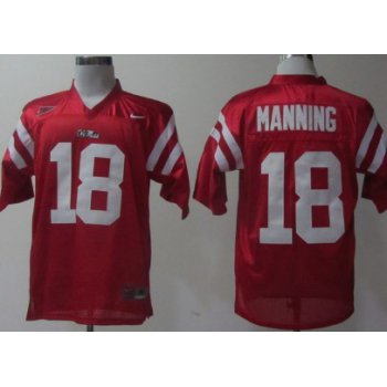 Ole Miss Rebels #18 Achie Manning Red Jersey