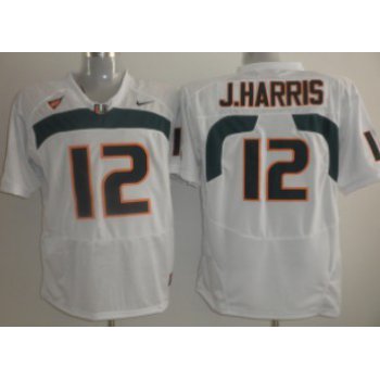 Miami Hurricanes #12 Jacory Harris White Jersey