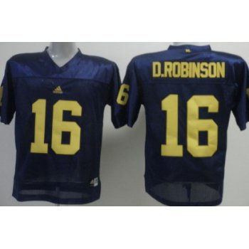 Michigan Wolverines #16 Denard Robinson Navy Blue Jersey
