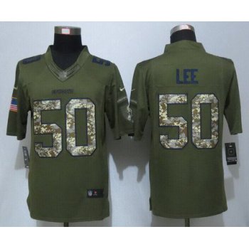 Men's Dallas Cowboys #50 Sean Lee Green Salute To Service 2015 NFL Nike Limited Jersey