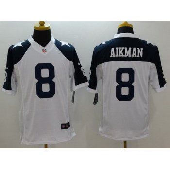 Men's Dallas Cowboys #8 Troy Aikman Navy Blue Thanksgiving Retired Player NFL Nike Limited Jersey