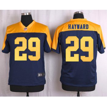 Men's Green Bay Packers #29 Casey Hayward Navy Blue Gold Alternate NFL Nike Elite Jersey