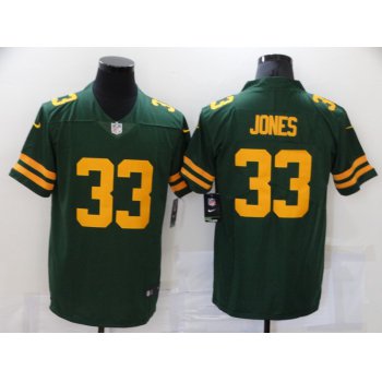 Men's Green Bay Packers #33 Aaron Jones Green Yellow 2021 Vapor Untouchable Stitched NFL Nike Limited Jersey