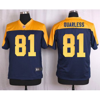 Men's Green Bay Packers #81 Andrew Quarless Navy Blue Gold Alternate NFL Nike Elite Jersey