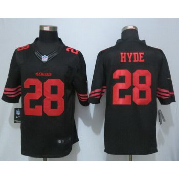 Men's San Francisco 49ers #28 Carlos Hyde Black Alternate 2015 NFL Nike Limited Jersey