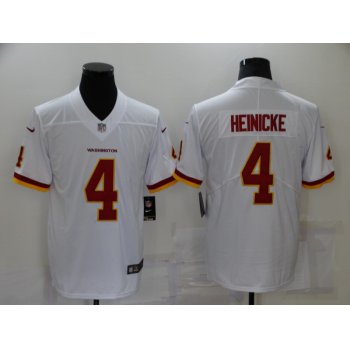 Men's Washington Redskins #4 Taylor Heinicke White NEW 2020 Vapor Untouchable Stitched NFL Nike Limited Jersey