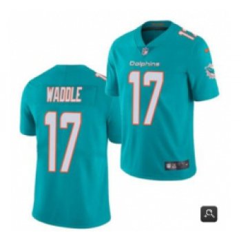 Men Miami Dolphins #17 Jaylen Waddle Aqua 2021 Vapor Untouchable Limited Stitched NFL Jersey