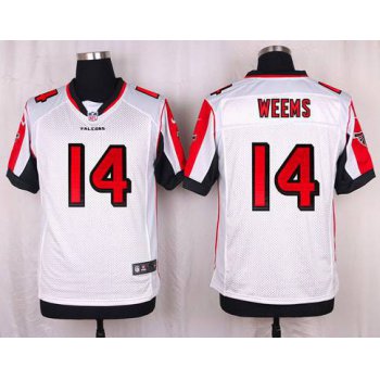 Men's Atlanta Falcons #14 Eric Weems White Road NFL Nike Elite Jersey