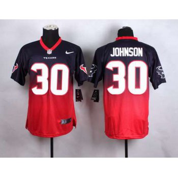 Men's Houston Texans #30 Kevin Johnson Nike BlueRed Fadeaway Elite Jersey