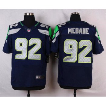 Men's Seattle Seahawks #92 Brandon Mebane Navy Blue Team Color NFL Nike Elite Jersey