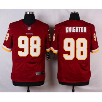 Men's Washington Redskins #98 Terrance Knighton Burgundy Red Team Color NFL Nike Elite Jersey