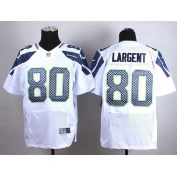 Nike Seattle Seahawks #80 Steve Largent White Elite Jersey