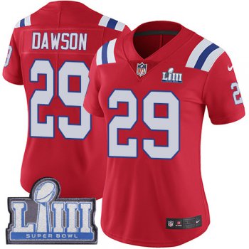 #29 Limited Duke Dawson Red Nike NFL Alternate Women's Jersey New England Patriots Vapor Untouchable Super Bowl LIII Bound