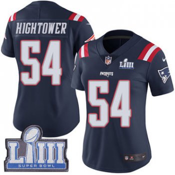 #54 Limited Dont'a Hightower Navy Blue Nike NFL Women's Jersey New England Patriots Rush Vapor Untouchable Super Bowl LIII Bound