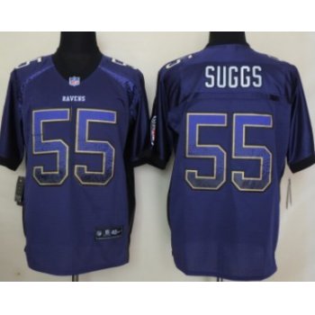 Nike Baltimore Ravens #55 Terrell Suggs Drift Fashion Purple Elite Jersey