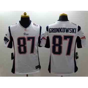 Nike New England Patriots #87 Rob Gronkowski White Limited Jersey