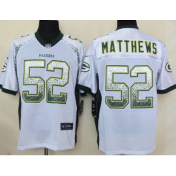 Nike Green Bay Packers #52 Clay Matthews Drift Fashion White Elite Jersey