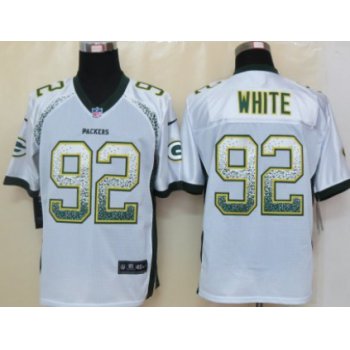 Nike Green Bay Packers #92 Reggie White Drift Fashion White Elite Jersey