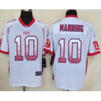 Nike New York Giants #10 Eli Manning Drift Fashion White Elite Jersey