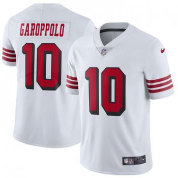 Nike San Francisco 49ers #10 Jimmy Garoppolo White Color Rush Vapor Untouchable Limited New Throwback Jersey