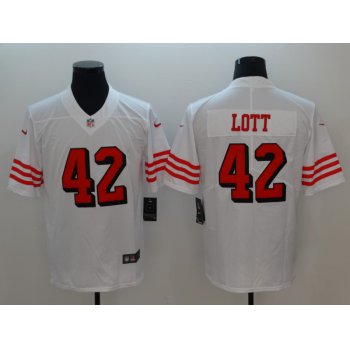 Nike San Francisco 49ers #42 Ronnie Lott White Color Rush Vapor Untouchable Limited New Throwback Jersey