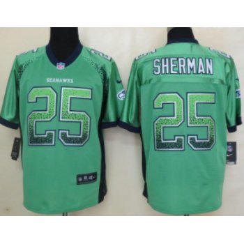 Nike Seattle Seahawks #25 Richard Sherman Drift Fashion Green Elite Jersey