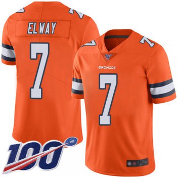 Nike Broncos #7 John Elway Orange Men's Stitched NFL Limited Rush 100th Season Jersey