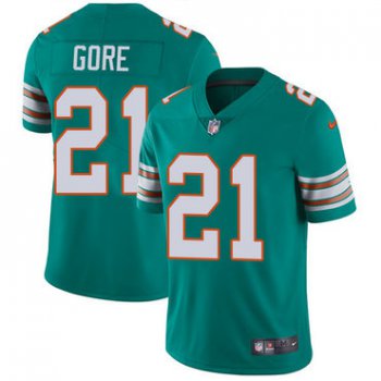 Nike Miami Dolphins #21 Frank Gore Aqua Green Alternate Men's Stitched NFL Vapor Untouchable Limited Jersey