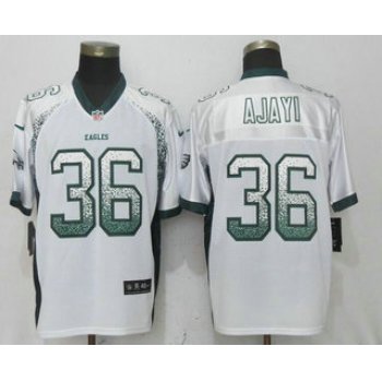 Men's Philadelphia Eagles #36 Jay Ajayi White Drift Stitched NFL Nike Fashion Jersey