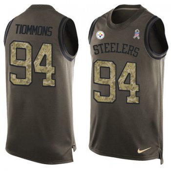 Men's Pittsburgh Steelers #94 Lawrence Timmons Green Salute to Service Hot Pressing Player Name & Number Nike NFL Tank Top Jersey