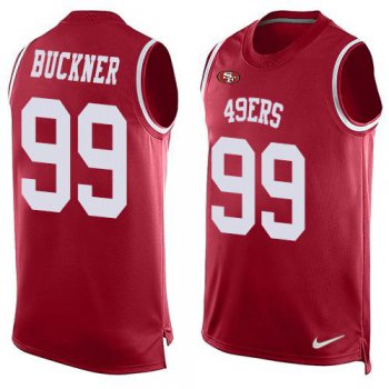 Men's San Francisco 49ers #99 DeForest Buckner Red Hot Pressing Player Name & Number Nike NFL Tank Top Jersey