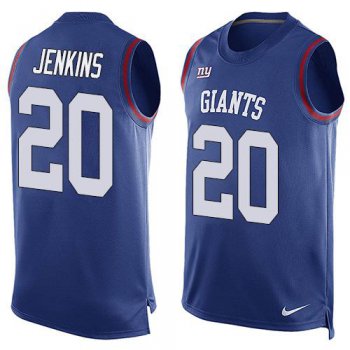 Men's New York Giants #20 Janoris Jenkins Royal Blue Hot Pressing Player Name & Number Nike NFL Tank Top Jersey