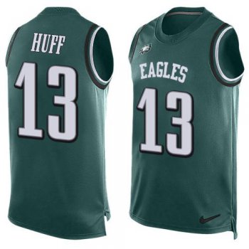 Men's Philadelphia Eagles #13 Josh Huff Midnight Green Hot Pressing Player Name & Number Nike NFL Tank Top Jersey