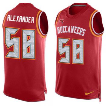 Men's Tampa Bay Buccaneers #58 Kwon Alexander Red Hot Pressing Player Name & Number Nike NFL Tank Top Jersey
