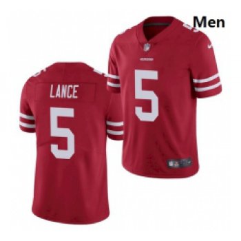 Men San Francisco 49ers #5 Trey Lance Jersey Scarlet 2021 Limited Football