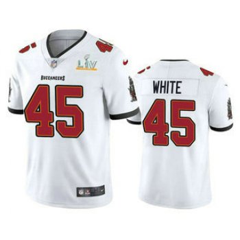 Men's Tampa Bay Buccaneers #45 Devin White White 2021 Super Bowl LV Vapor Untouchable Stitched Nike Limited NFL Jersey