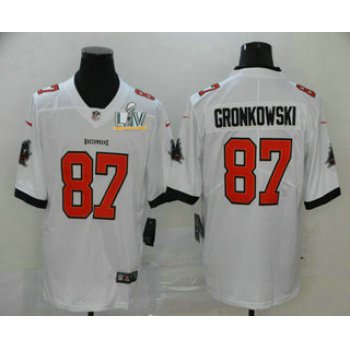 Men's Tampa Bay Buccaneers #87 Rob Gronkowski White 2021 Super Bowl LV Stitched Vapor Untouchable Stitched Nike Limited NFL Jersey