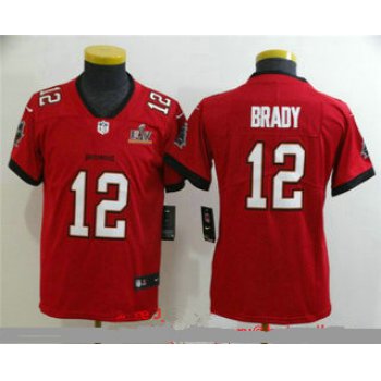 Youth Tampa Bay Buccaneers #12 Tom Brady Red 2021 Super Bowl LV Vapor Untouchable Stitched Nike Limited NFL Jersey
