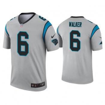 Men's Carolina Panthers #6 P.J. Walker Silver Inverted Legend Nike Jersey