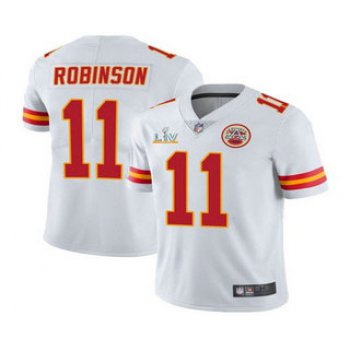 Men's Kansas City Chiefs #11 Demarcus Robinson White 2021 Super Bowl LV Limited Stitched NFL Jersey