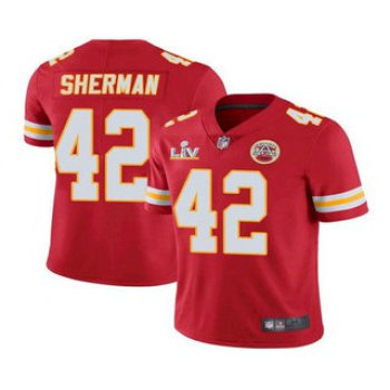Men's Kansas City Chiefs #42 Anthony Sherman Red 2021 Super Bowl LV Limited Stitched NFL Jersey