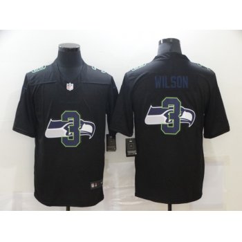 Men's Seattle Seahawks #3 Russell Wilson Black 2020 Shadow Logo Vapor Untouchable Stitched NFL Nike Limited Jersey