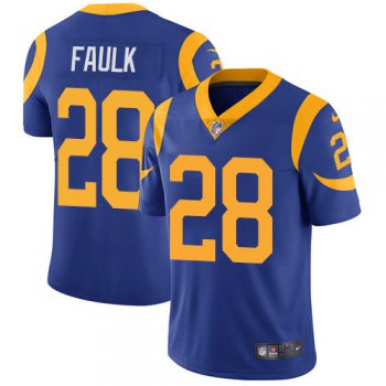 Nike Los Angeles Rams #28 Marshall Faulk Royal Blue Alternate Men's Stitched NFL Vapor Untouchable Limited Jersey