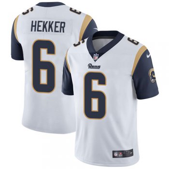 Nike Los Angeles Rams #6 Johnny Hekker White Men's Stitched NFL Vapor Untouchable Limited Jersey