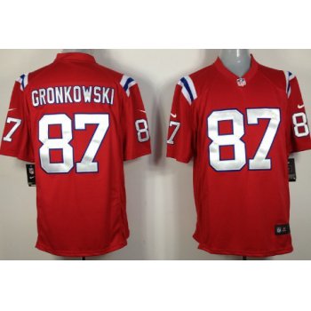 Nike New England Patriots #87 Rob Gronkowski Red Game Jersey